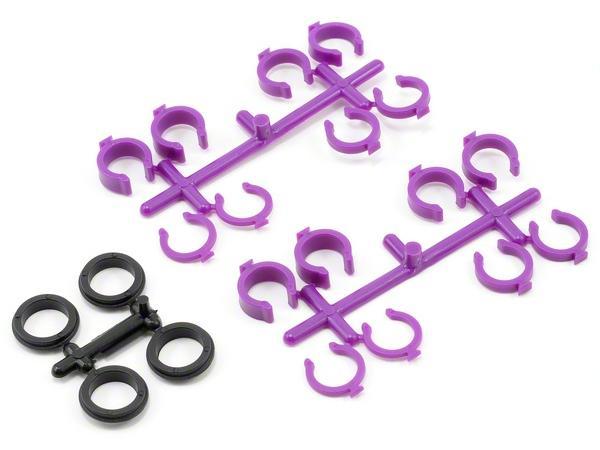 Проставки для настройки амортизаторов Quick Adj Spring Clips, Losi пурпурные RPM70328