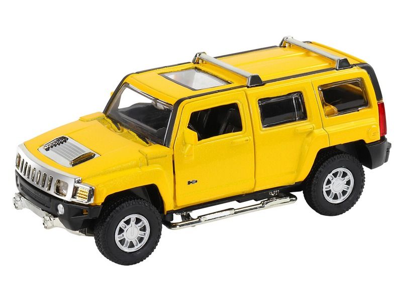 Машина АВТОПАНОРАМА Hummer H3, желтый, 132, свет, звук, инерция, вк 17,513,59 см