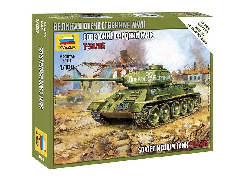 Сборная модель ZVEZDA Советский средний танк Т3485, 1100