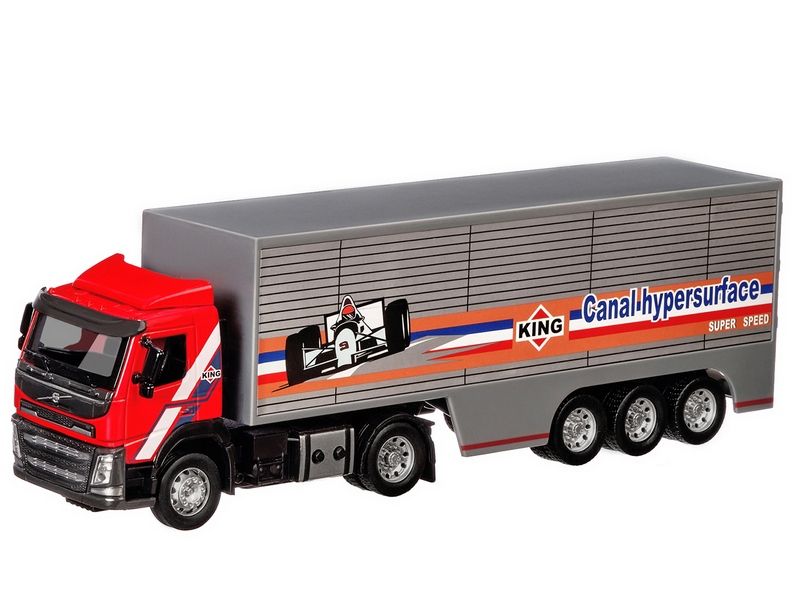 Машина АВТОПАНОРАМА Volvo, красный, 150, свет, звук, вк 281410 см