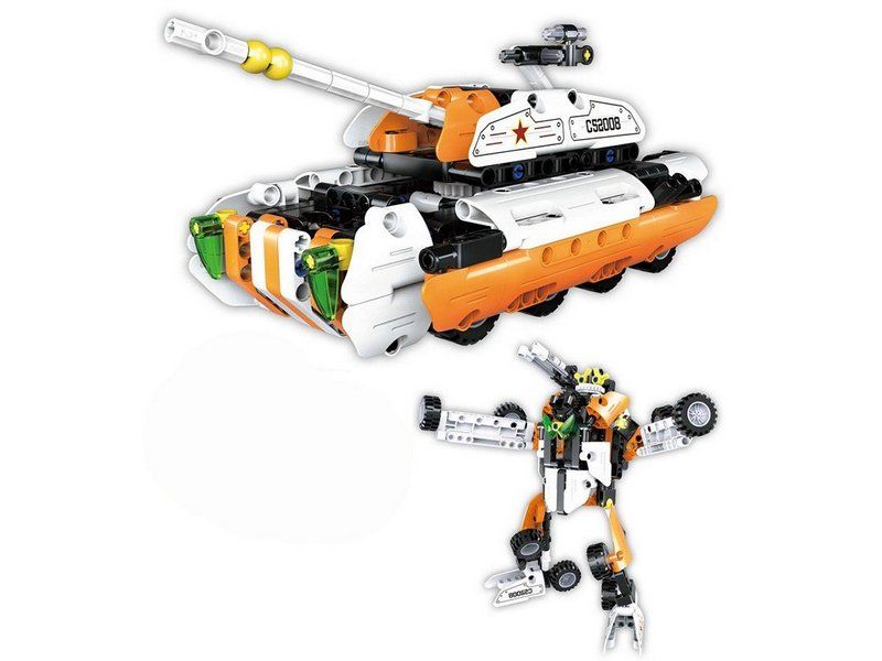 Конструктор CaDA Technic танктрансформер 2 в 1, инерционный 294 деталей