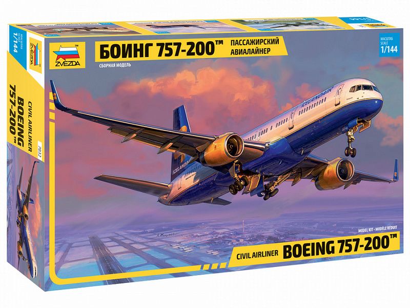 Сборная модель ZVEZDA Пассажирский авиалайнер Боинг757200, 1144