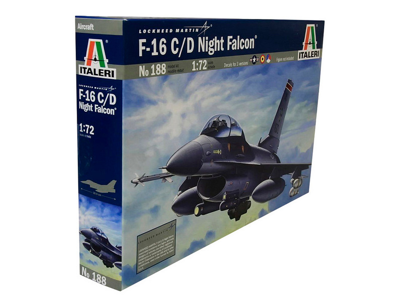 Сборная модель ITALERI 0188ИТ Самолет F16 CD Night Falcon, 172