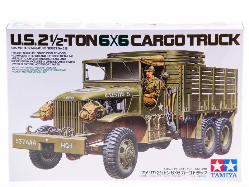 Склеиваемая модель Tamiya 135 Америк 2,5тонный трехосный грузовик  6x6 2 вар с фигурой вод