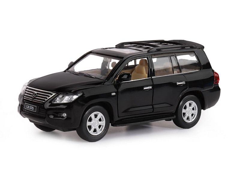 Машина АВТОПАНОРАМА Lexus LX570, черный, 132, свет, звук, инерция, вк 17,513,59 см