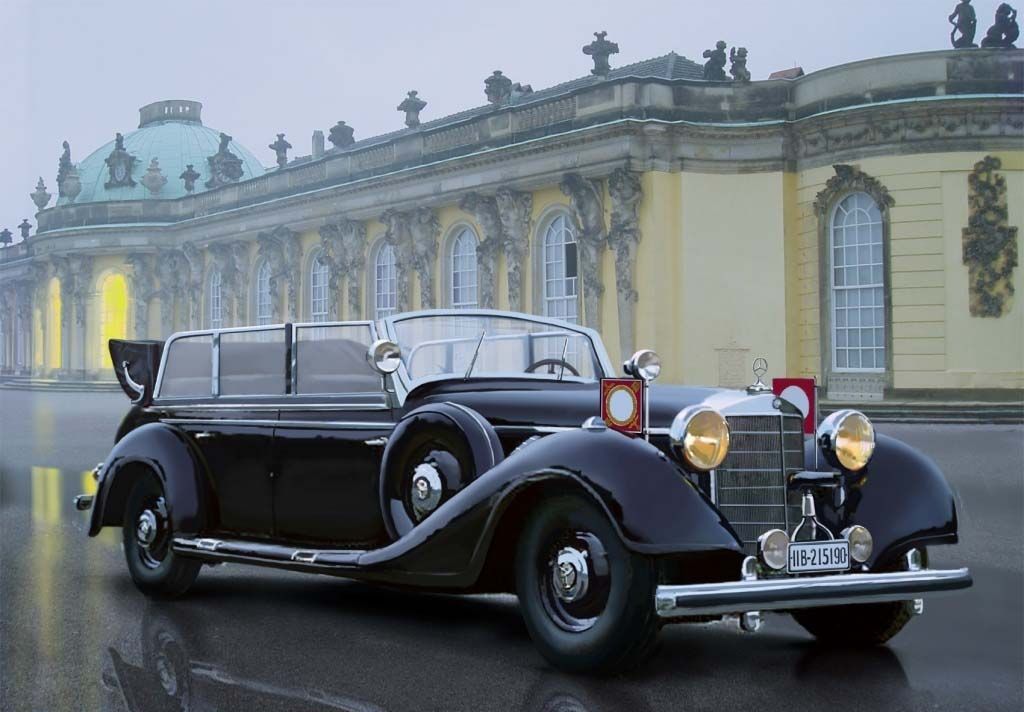 Сборная модель Автомобиль Packard Twelve 1936г с фигурами лидеров 4 шт 135