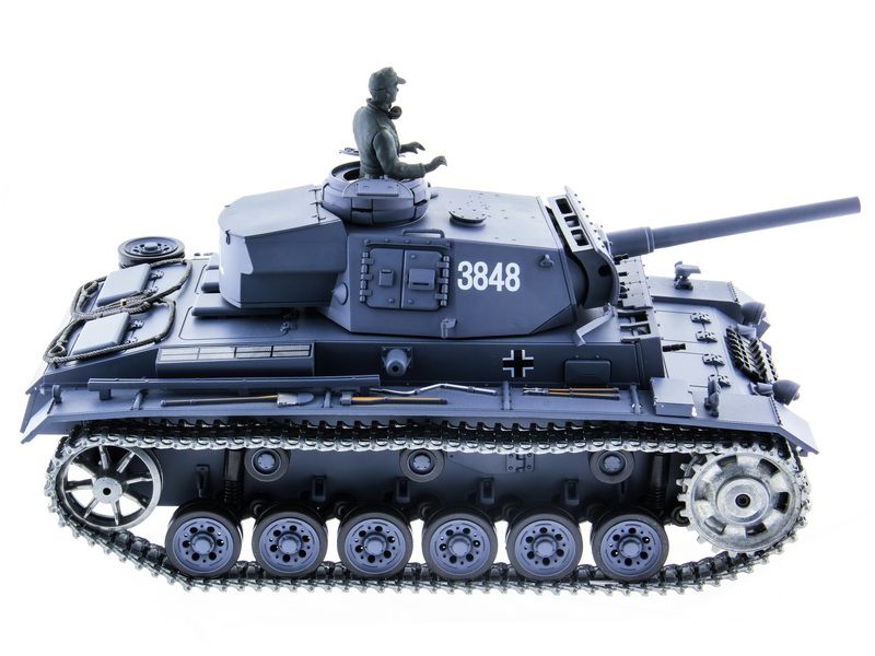 Радиоуправляемый танк Heng Long 116 Panzerkampfwagen III Германия 24G RTR PRO темносерый