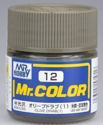 Краска эмаль для пластика тм MRHOBBY  10мл OLIVE DRAB, шт