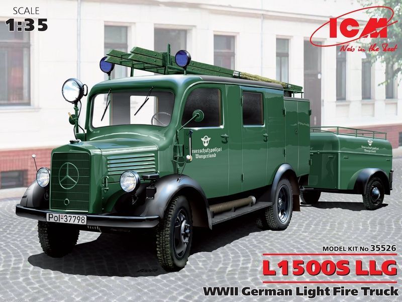 Сборная модель ICM L1500S LLG, Германский легкий пожарный автомобиль, 135