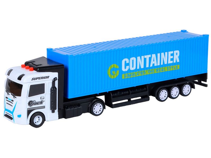 Машина AUTODRIVE Контейнеровоз фрикционный со светом и звуком, белый, вк 356,512 см