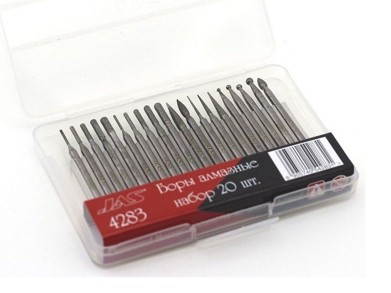 Боры алмазные, набор 20 шт, Lux, шт