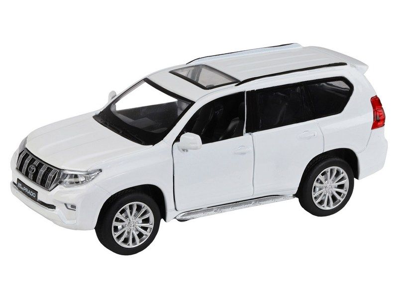 Машина АВТОПАНОРАМА Land Cruiser Prado, белый, 132, свет, звук, инерция, вк 17,513,59 см