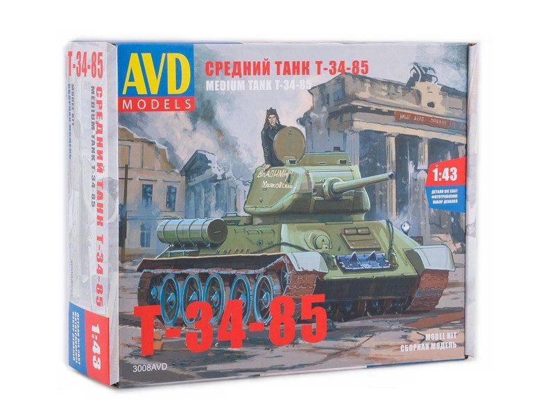 Сборная модель AVD Средний танк T3485, 143