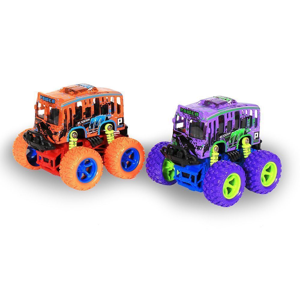 Модель машины 134 БИГФУТавтобусперевертыш 11,5см 4WD на аморт, фрикция, Y2113 112шт бк