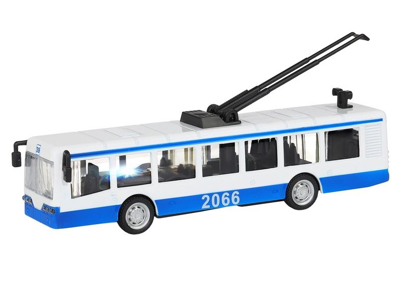 Троллейбус Автопанорама, синий, 190, свет, звук, инерция, вк 2213,55,8 см