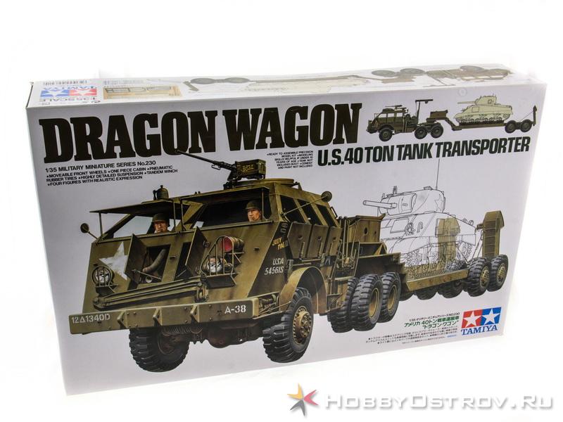 Склеиваемая модель Tamiya 135 Амертанковый транпортер Dragon Wagon с прицепом