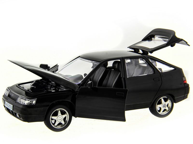 Машина АВТОПАНОРАМА ВАЗ 2112 черная,122, инерция, Pull Bаck механизм, вк 101222 cм