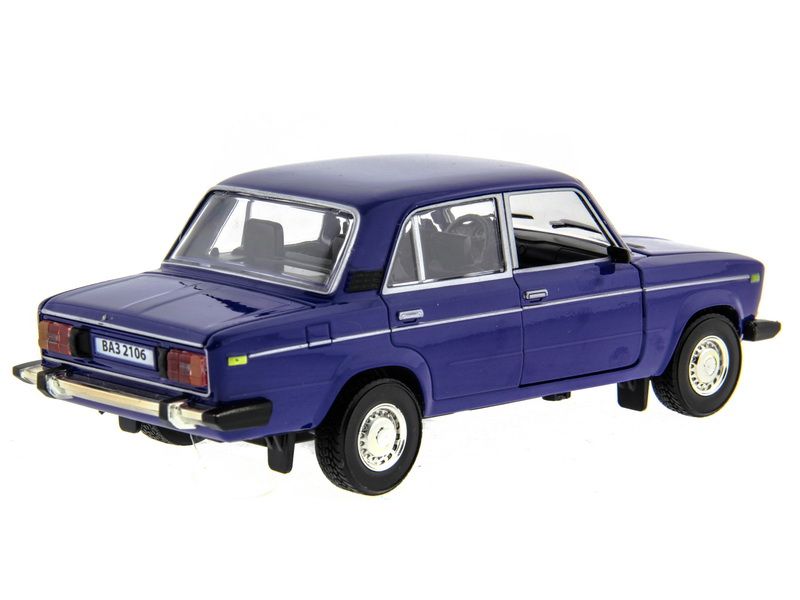 Машина АВТОПАНОРАМА ВАЗ 2106 синяя ,122, инерция, Pull Bаck механизм, вк 101222 cм