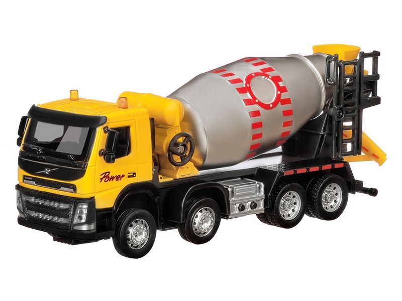 Машина АВТОПАНОРАМА Volvo бетономешалка, желтый, 150, свет, звук, вк 281410 см