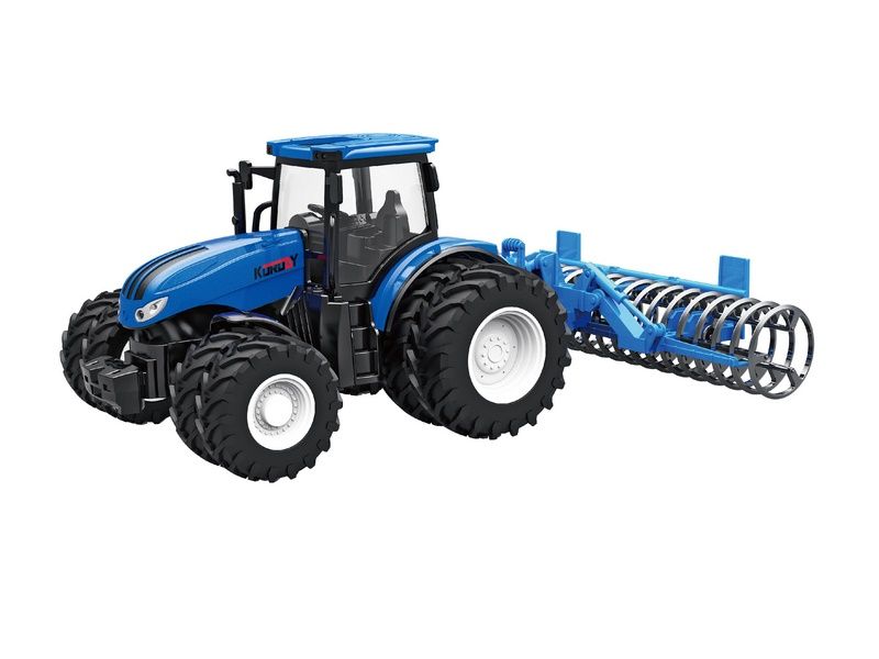 РУ фермерский трактор Korody с сеноподборщиком, мет кузов, двойные колеса 124 24G 6CH RTR