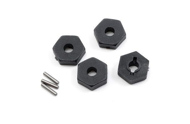 Колесный шестигранник, из пластика, в комплекте 4 шестигранника, 4 оси фиксации 15x8мм