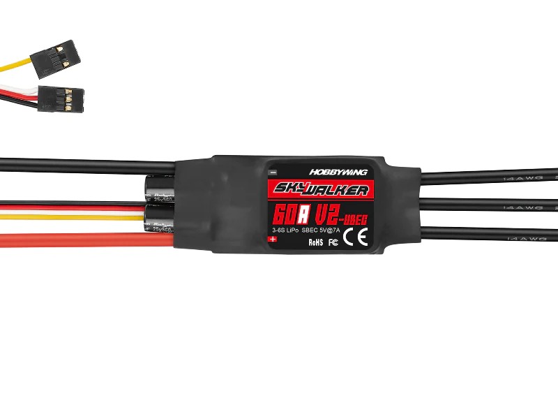 Бесколлекторный регулятор Hobbywing Skywalker60AV2UBEC 60A80A, Aircraft