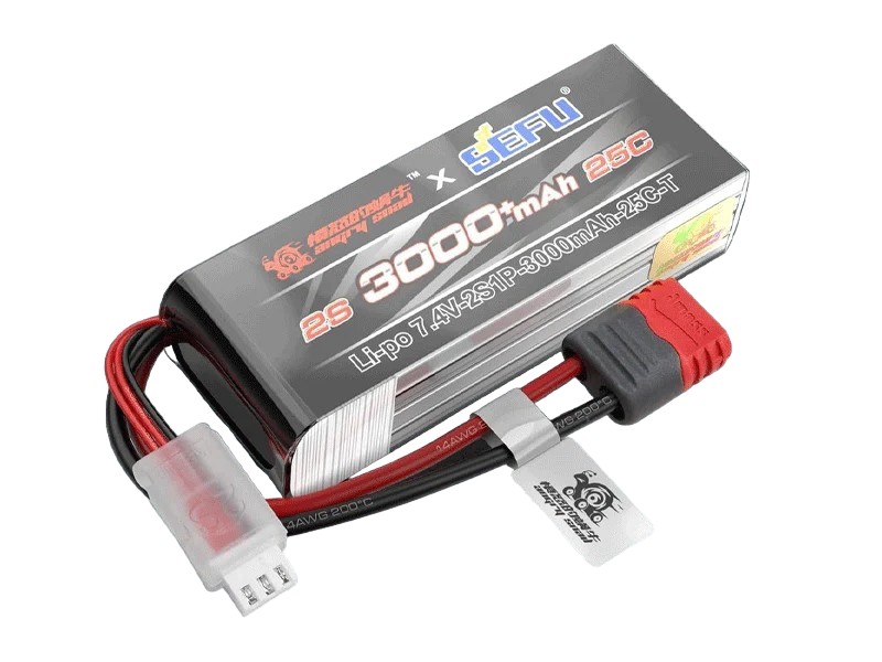Аккумулятор LiPo 3000mAh, 7,4V, 25C, T‐plug для автомодели MJX 14301