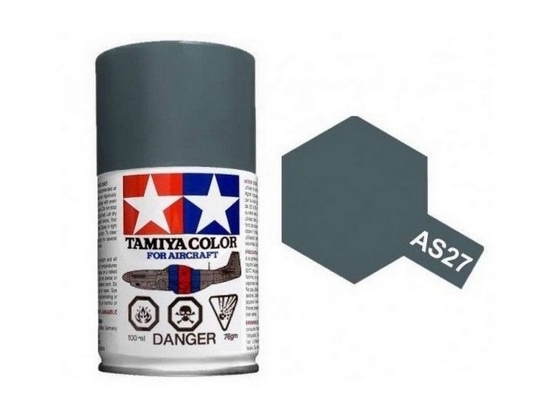 Краскаспрей Tamiya AS27 Gunship Gray 2 Орудийный Серый 2 матовая, 100мл