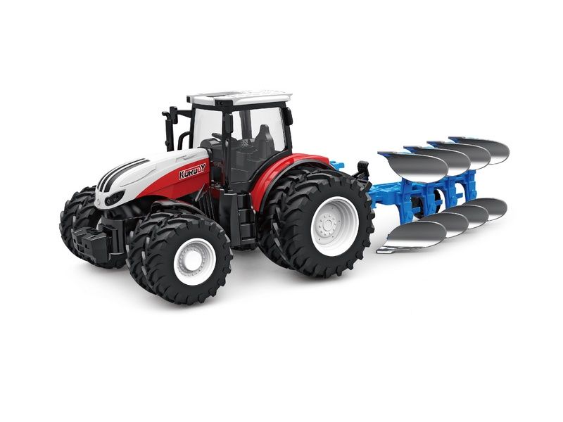 РУ фермерский трактор Korody с плугом, двойные колеса 124 24G 6CH RTR