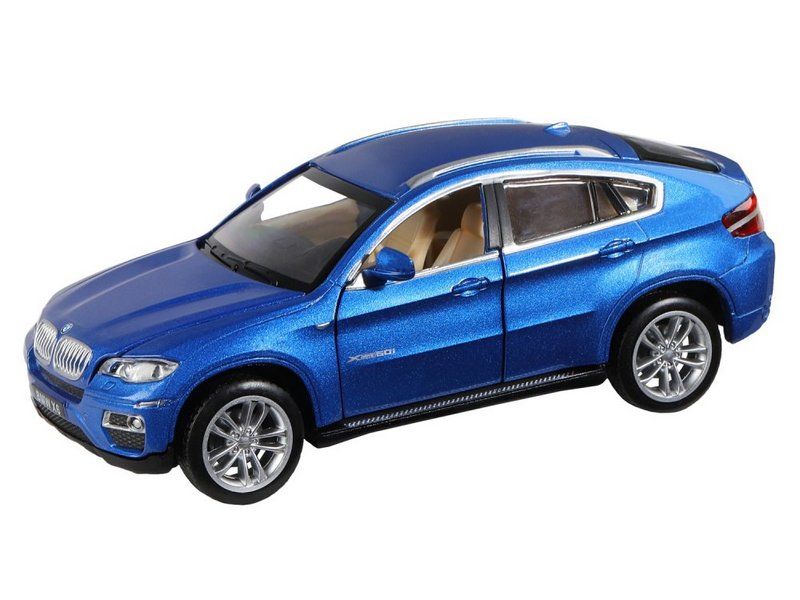 Машина АВТОПАНОРАМА BMW X6, синий, 132, свет, звук, инерция, вк 17,513,59 см