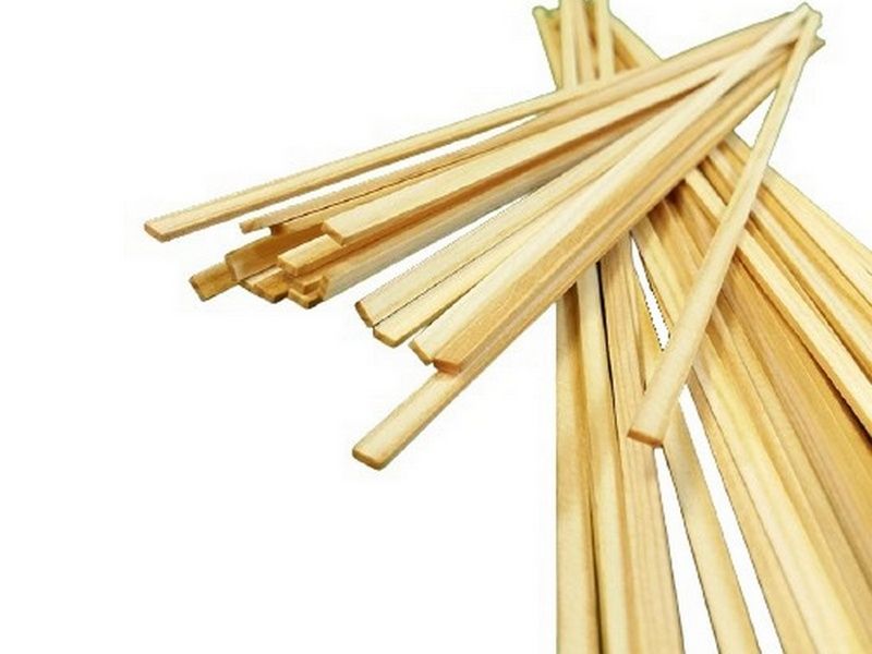 Деревянные рейки 1,5х4 мм, длина 300 мм, сосна, 30 шт