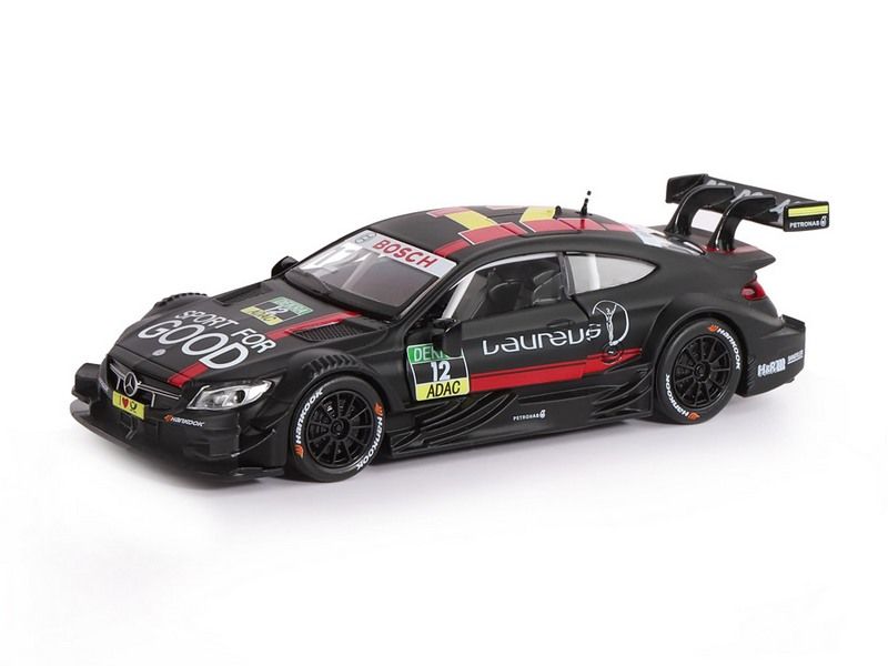 Машина АВТОПАНОРАМА MercedesAMG C 63 DTM, черный матовый, 132, вк 17,512,56,5 см