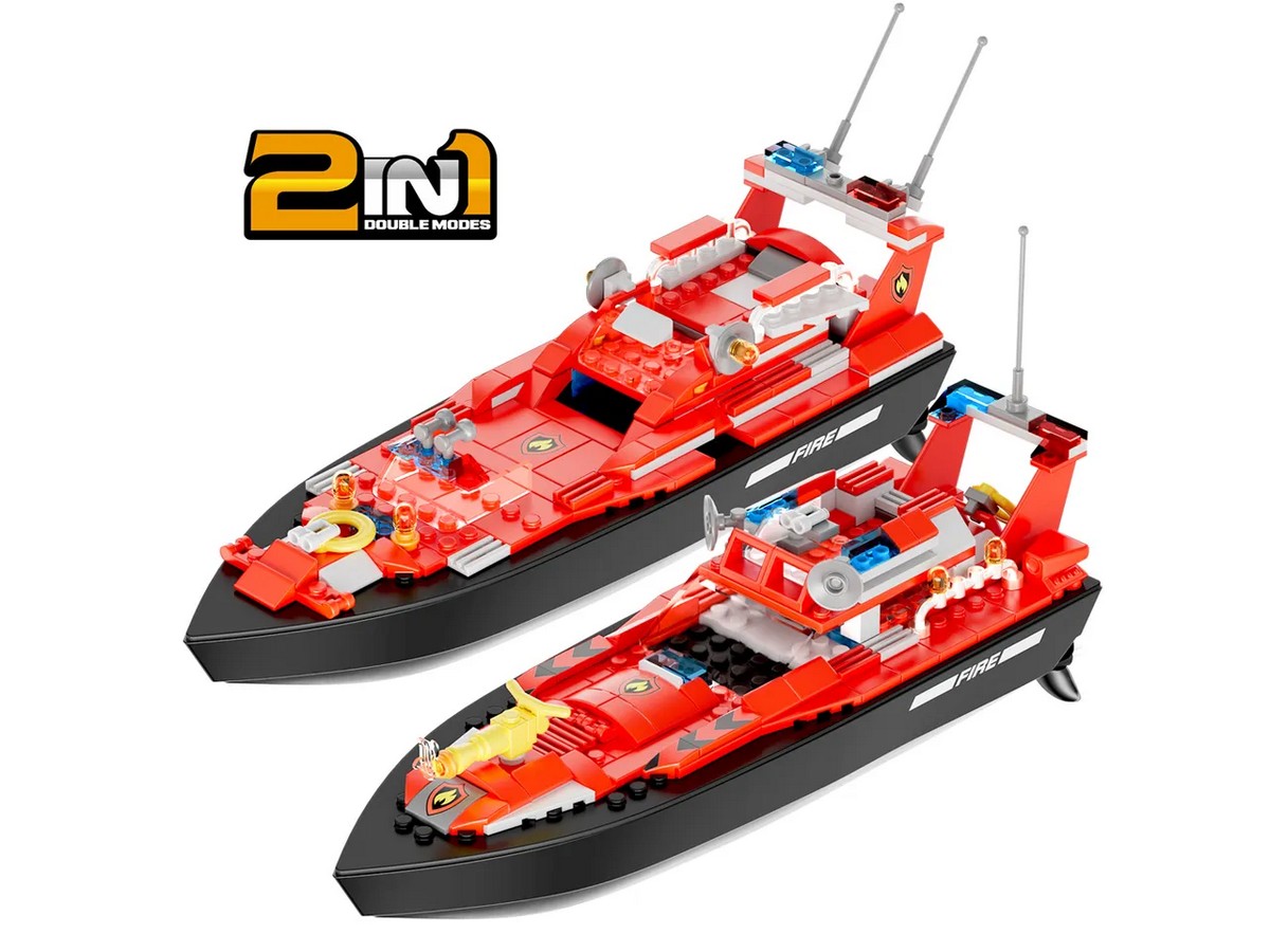 Радиоуправляемый катер Flytec V102 конструктор 2 в 1 159 деталей 24G RTR