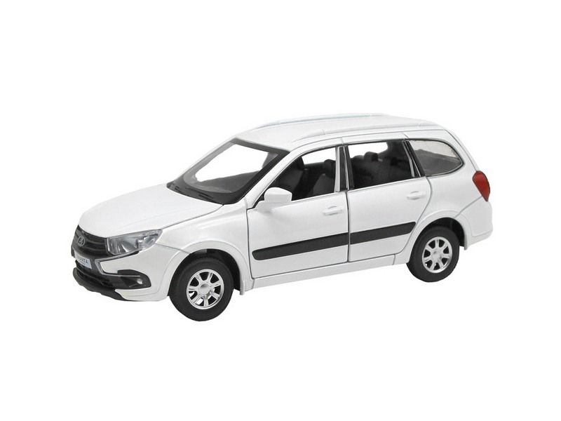 Машина АВТОПАНОРАМА LADA GRANTA CROSS, белый, 124, свет, звук, инерция, вк 24,512,510,5 см
