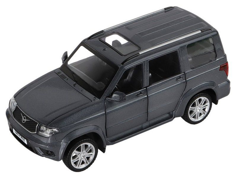 Машина АВТОПАНОРАМА УАЗ PATRIOT, темносерый металлик, 126, свет, звук, вк 24,512,510,5 см