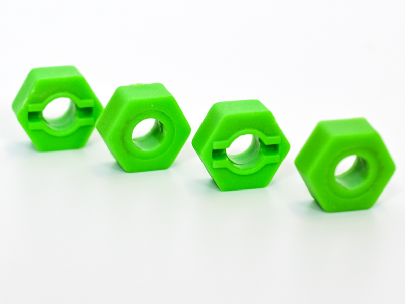 Пластиковые колёсные шестигранники 4 шт для Remo Hobby 18, тюнинг, зеленые