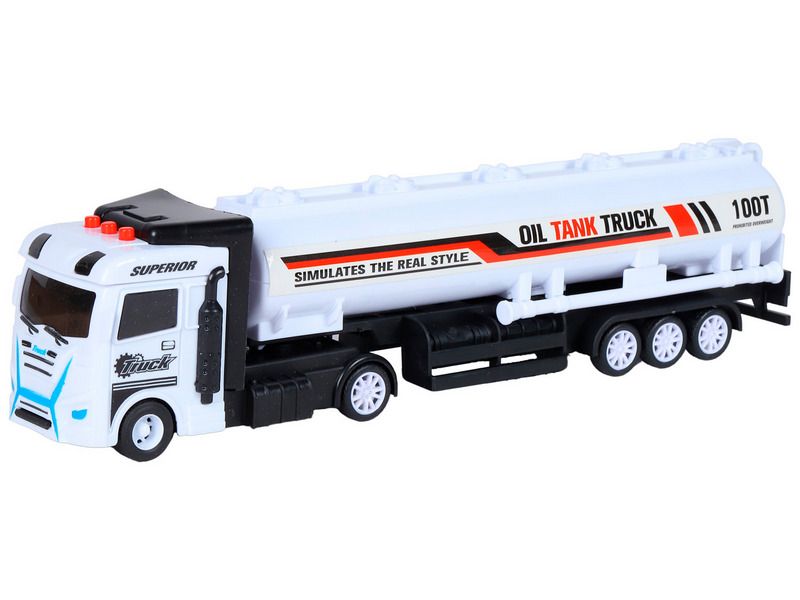 Машина AUTODRIVE Бензовоз фрикционный со светом и звуком, белый, вк 356,512 см