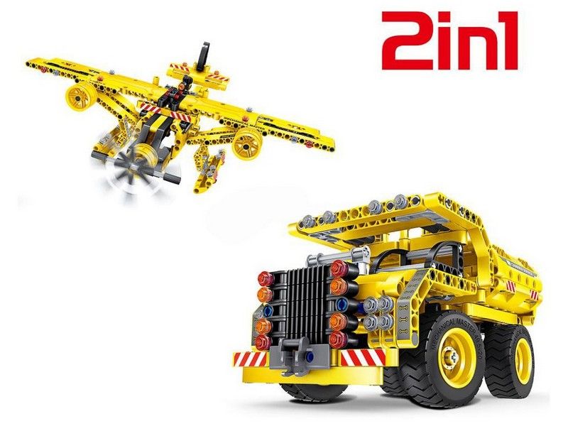 Конструктор Qihui Mechanical Master 2 в 1 Самосвал и Самолет 361 деталь