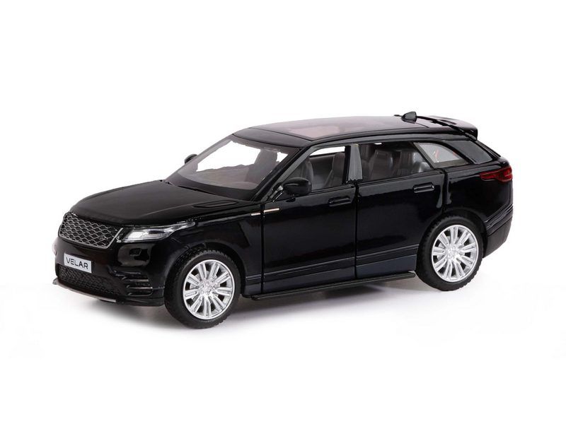 Машина АВТОПАНОРАМА Range Rover Velar, черный, 132, свет, звук, инерция, вк 17,512,56,5