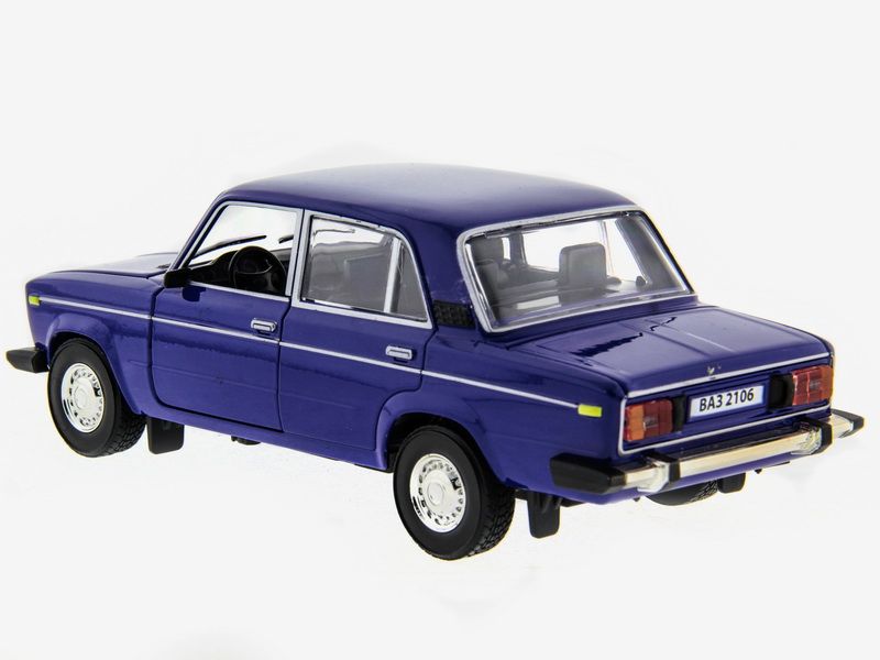 Машина АВТОПАНОРАМА ВАЗ 2106 синяя ,122, инерция, Pull Bаck механизм, вк 101222 cм