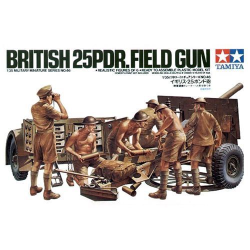 Сборная модель Tamiya 135 Англпушка 25PDR с артприцеп и расч 6 фиг