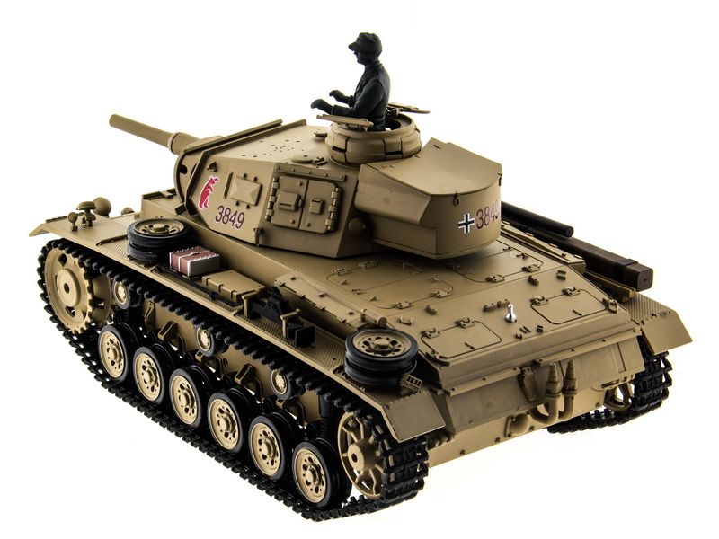 Радиоуправляемый танк Heng Long 116 Panzerkampfwagen III Германия 24G RTR PRO песочный