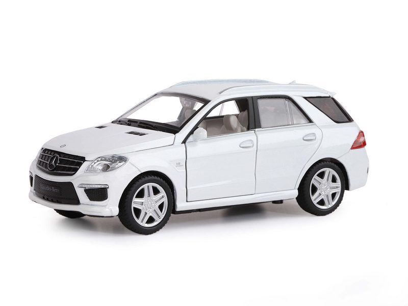 Машина АВТОПАНОРАМА MercedesBenz ML63 AMG, белый, 132, свет, звук, инерция, вк 17,513,59 см