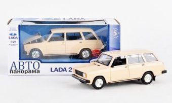Машина АВТОПАНОРАМА ВАЗ 2104 бежевая,124, инерция, Pull Bаck механизм, вк 101222 cм
