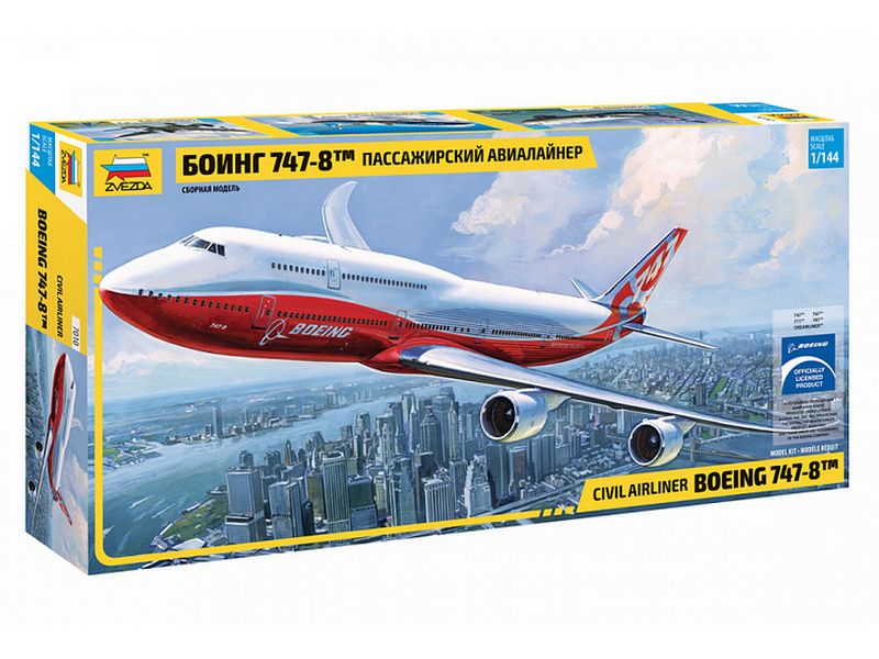 Сборная модель ZVEZDA Пассажирский авиалайнер Боинг 7478, 1144