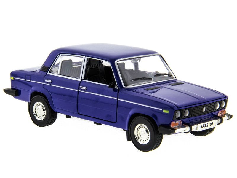 Машина АВТОПАНОРАМА ВАЗ 2106 синяя ,122, инерция, Pull Bаck механизм, вк 101222 cм