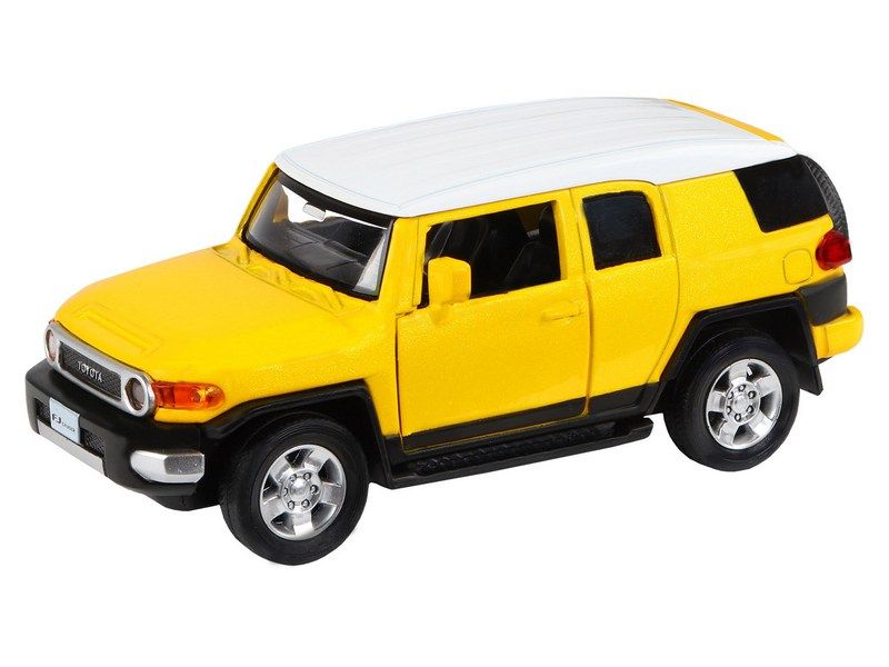 Машина АВТОПАНОРАМА Toyota FJ Cruiser,желтый, 132, свет, звук, инерция, вк 17,513,59 см