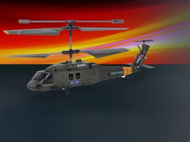 Радиоуправляемый вертолет Syma S102G Gyro UH60 Black Hawk IR RTF
