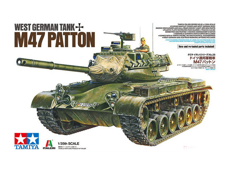 Склеиваемая модель Tamiya 135 Танк M47 PATTON декали армии ФРГ и Австрии, с одной фигурой