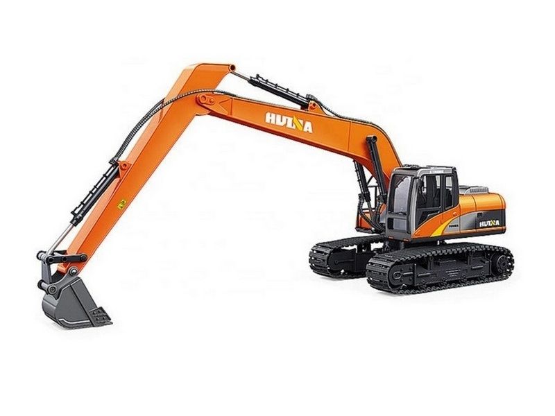 Радиоуправляемый экскаватор HUI NA TOYS, длиннорукий, оранжевый 24G 15CH 114 RTR